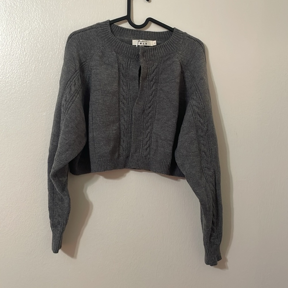 Knit Round Neckline Solid Tie Front Cardigan - image 7
